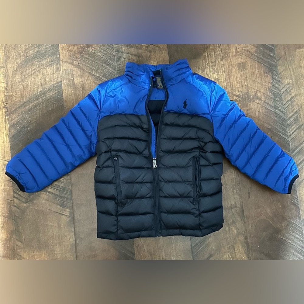 Ralph Lauren Blue Label Kids Puffer Jacket in Blue and Black